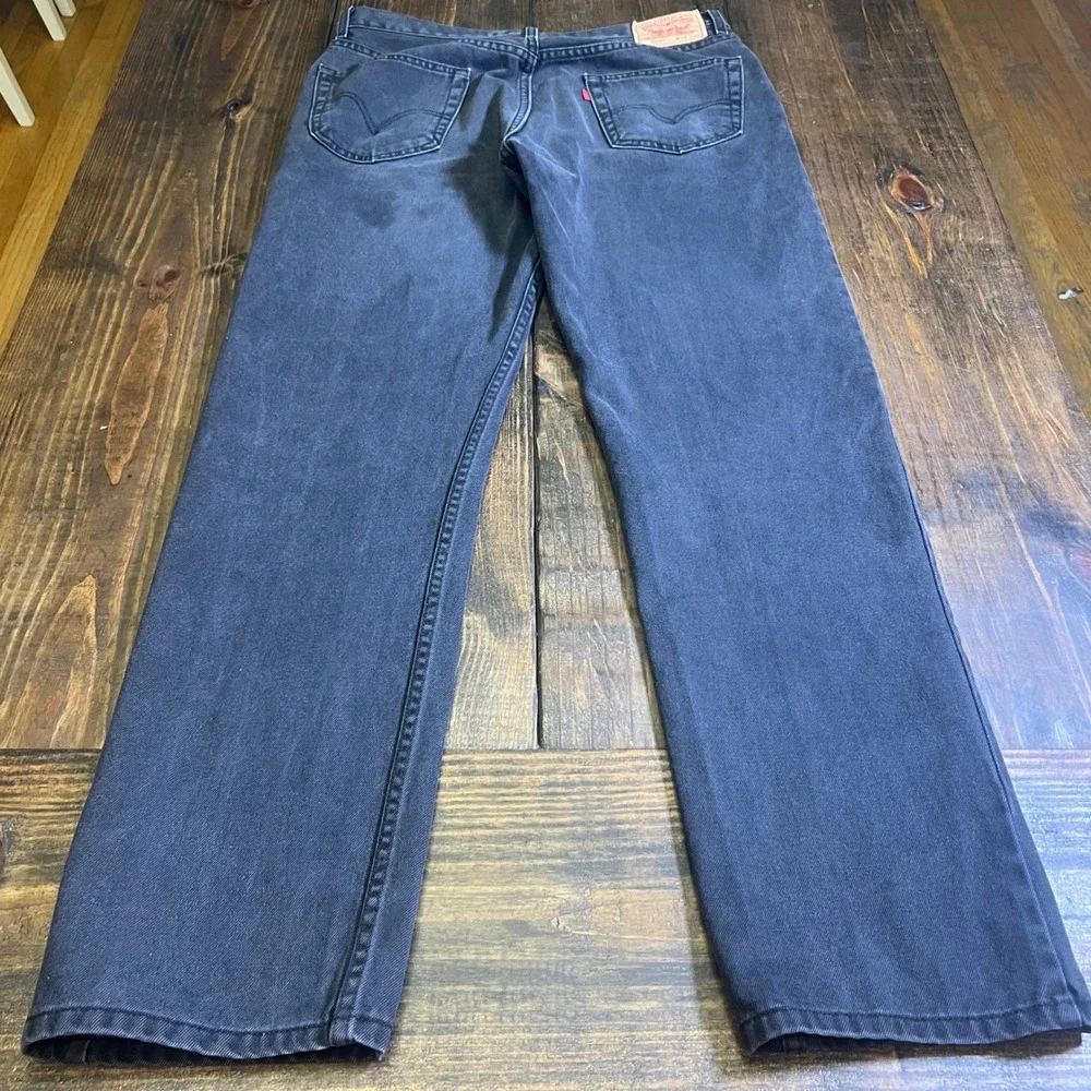 Levis‎ 505 Regular Fit Jeans Mens 36x34 Faded Black Straight Leg Denim Pants